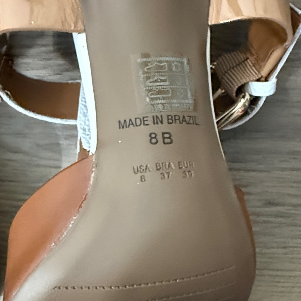 Chic Tan and White Women's Heels - Picture 8 of 9